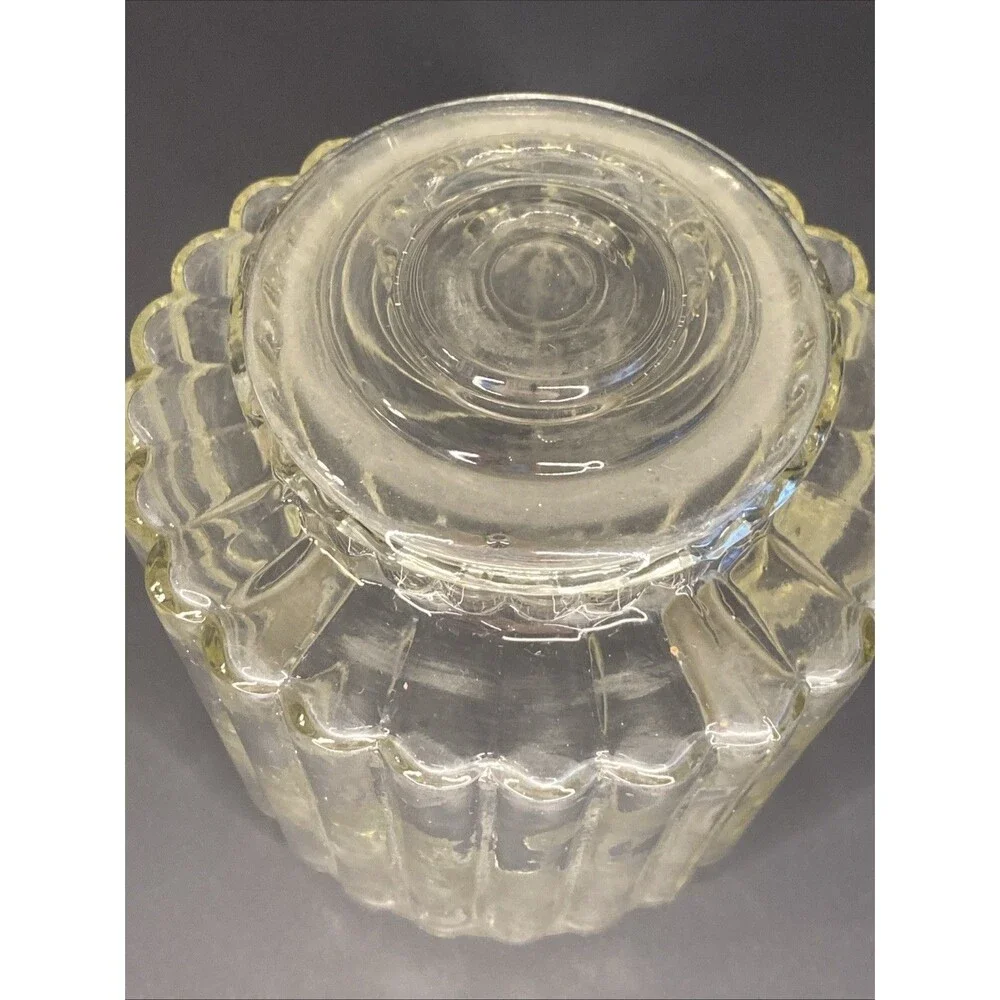 VTG Ceiling Light Shade Cover Clear Glass Ribbed Bullseye Outdoor Porch Fixture